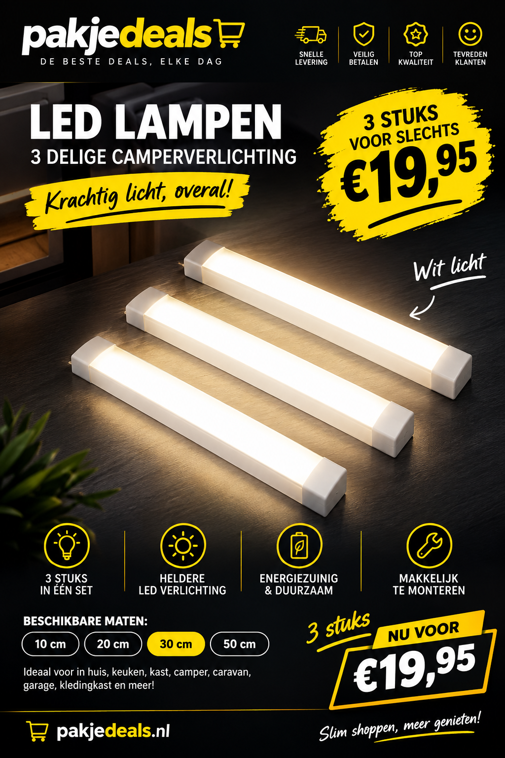 3-delige LED verlichting